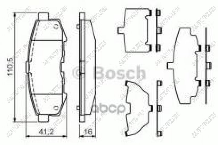 3 199 р. Колодки тормозные задние (4шт.) BOSCH Mazda MPV LW дорестайлинг (1999-2002)  с доставкой в г. Королёв