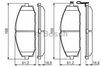 3 699 р. Колодки тормозные передние (4шт.) BOSCH  Nissan Patrol  5 (1997-2010) Y61 дорестайлинг, Y61 1-ый рестайлинг, Y61 2-ой рестайлинг  с доставкой в г. Королёв. Увеличить фотографию 1