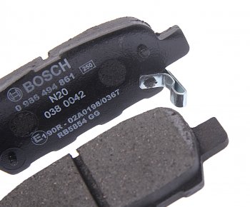 1 239 р. Колодки тормозные задние (4шт.) BOSCH Nissan Tiida 1 седан C11 рестайлинг (2010-2014)  с доставкой в г. Королёв. Увеличить фотографию 2