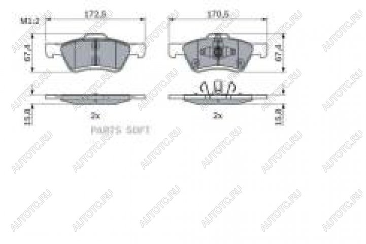 4 999 р. Колодки тормозные передние (4шт.) BOSCH Ford Maverick TM1 рестайлинг, 5 дв. (2004-2007)  с доставкой в г. Королёв