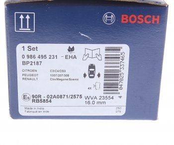 1 449 р. Колодки тормозные задние (4шт.) BOSCH CITROEN C8 (2002-2014)  с доставкой в г. Королёв. Увеличить фотографию 4