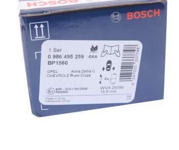 1 359 р. Колодки тормозные задние (4шт.) BOSCH Chevrolet Cruze J300 седан дорестайлинг (2009-2012)  с доставкой в г. Королёв. Увеличить фотографию 4