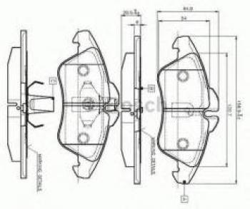 Колодки тормозные передние (4шт.) BOSCH Mercedes-Benz Sprinter W901 (1995-2000)