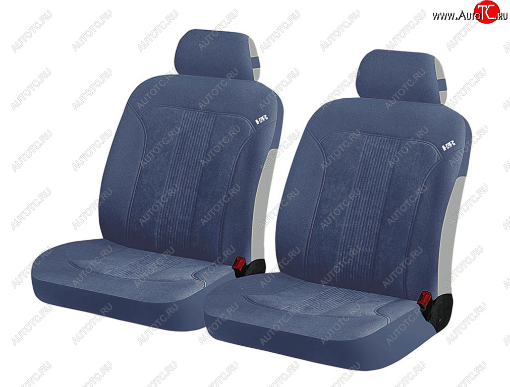 1 259 р. Универсальные чехлы сидений (майка, 4 предм., полиэстр) rend Front CARFASHION Seat Leon 1P хэтчбэк 5 дв. дорестайлинг (2005-2009) (черно-синие)  с доставкой в г. Королёв