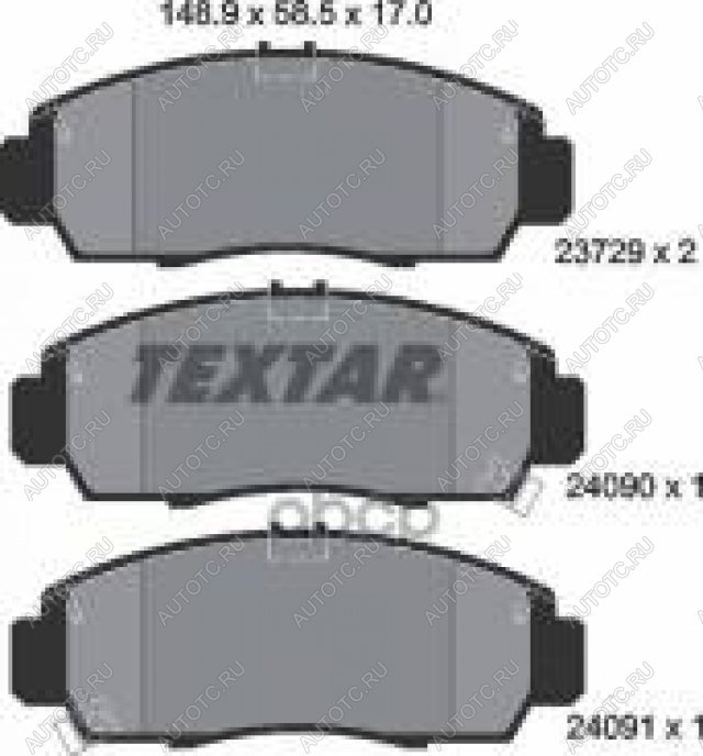 3 899 р. Колодки тормозные передние (4шт.) TEXTAR Honda Civic FD седан дорестайлинг (2005-2008)  с доставкой в г. Королёв