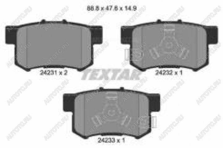 3 099 р. Колодки тормозные задние (4шт.) TEXTAR Honda CR-V RD4,RD5,RD6,RD7,RD9  дорестайлинг (2001-2004)  с доставкой в г. Королёв