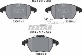 Колодки тормозные передние (4шт.) TEXTAR Audi A1 (8X1 хэтчбэк 3 дв.,  8XA хэтчбэк 5 дв.,  GB хэтчбэк 5 дв.), A3 (8P1 хэтчбэк 3 дв.,  8PA хэтчбэк 5 дв.), Volkswagen Touran (1T,  2T)