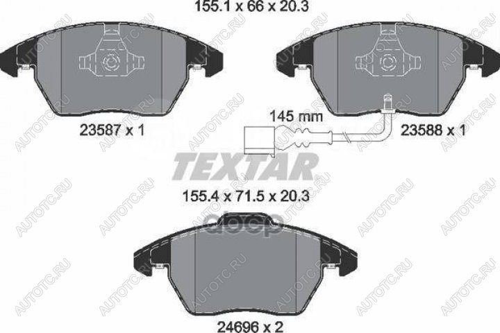 5 199 р. Колодки тормозные передние (4шт.) TEXTAR Audi A1 8X1 хэтчбэк 3 дв. дорестайлинг (2010-2014)  с доставкой в г. Королёв