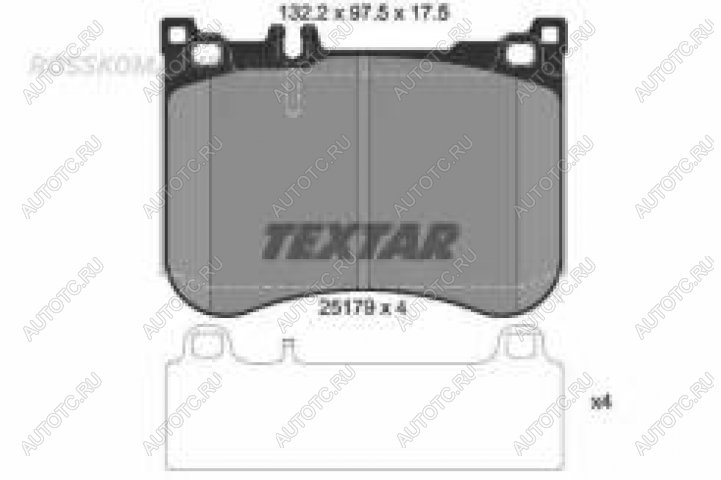 10 599 р. Колодки тормозные передние (4шт.) TEXTAR Mercedes-Benz S class X222 седан дорестайлинг (2014-2017)  с доставкой в г. Королёв