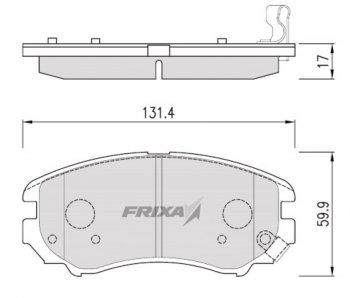 Колодки тормозные передние (4шт.) HANKOOK FRIXA Hyundai (Хюндаи) Elantra (Элантра) ( XD2,  HD,  XD,  MD,  AD,  CN7) (2003-2024) XD2, HD, XD, MD, AD, CN7 рестайлинг седан, (ТагАЗ) седан, дорестайлинг, рестайлинг, дорестайлинг, рестайлинг, рестайлинг