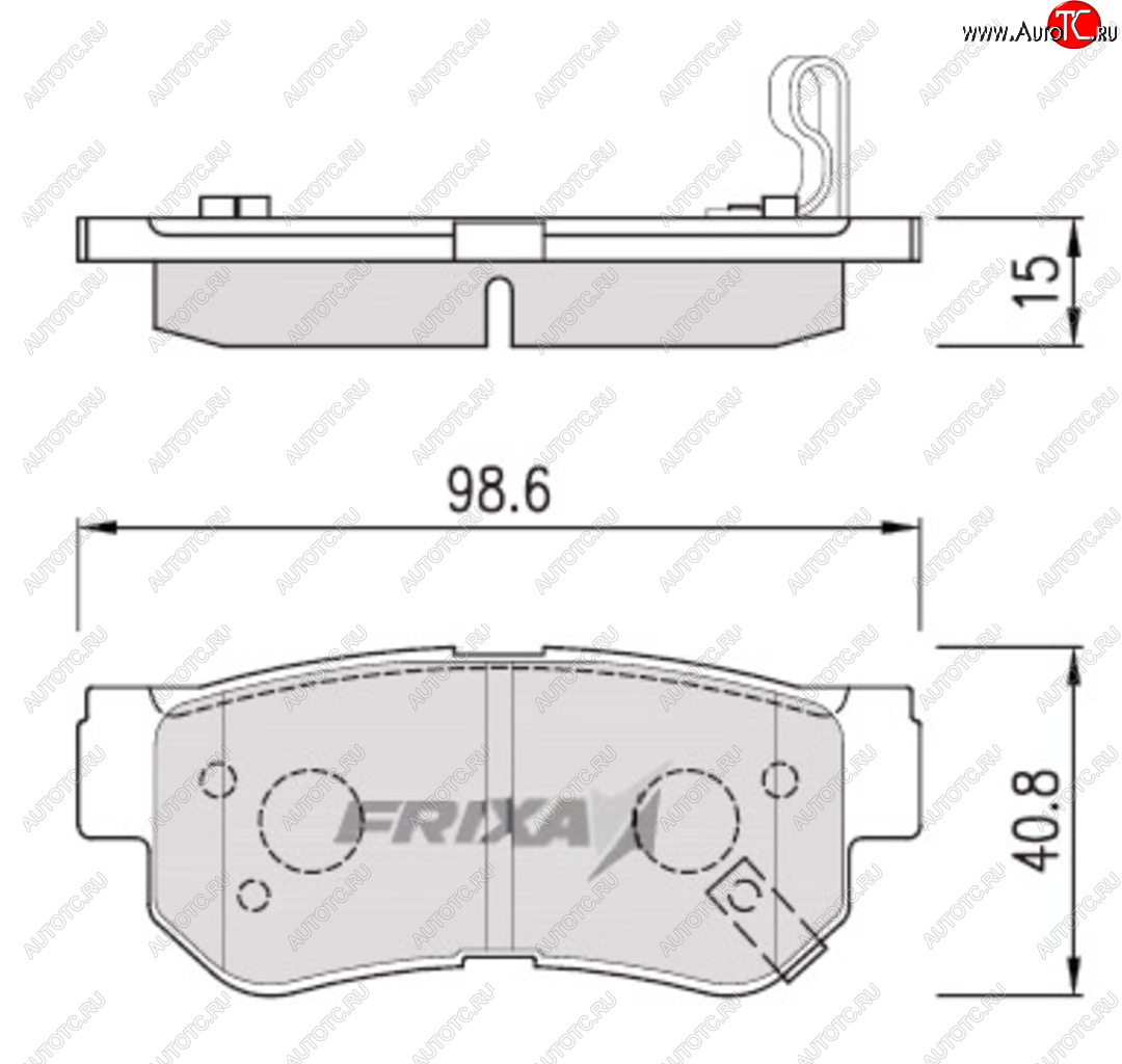 949 р. Колодки тормозные задние (4шт.) HANKOOK FRIXA  Hyundai Getz (TB), Sonata (NF), Tucson (JM,  LM,  TL,  NX4), KIA Sportage (2 JE,KM,  3 SL,  4 QL,  5 NQ5)  с доставкой в г. Королёв