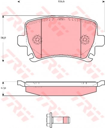 3 299 р. Колодки тормозные передние (4шт.) TRW Audi A3 8LA хэтчбэк 5 дв. дорестайлинг (1996-2000)  с доставкой в г. Королёв. Увеличить фотографию 1