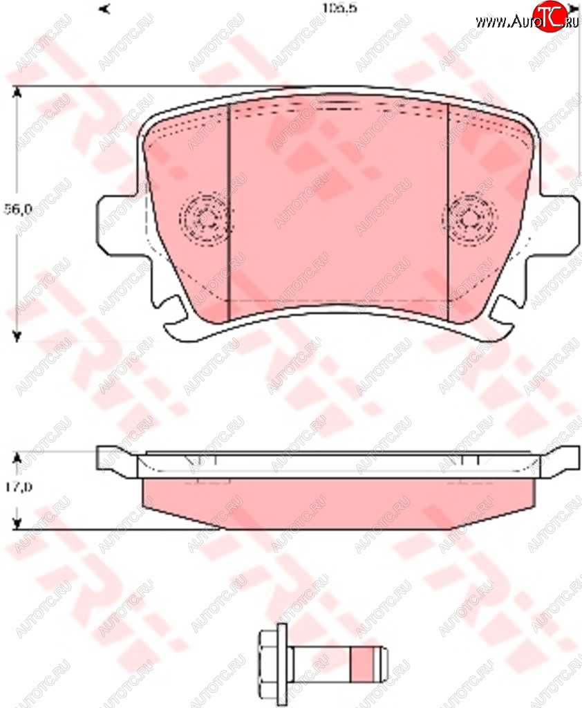 3 299 р. Колодки тормозные передние (4шт.) TRW Audi A3 8LA хэтчбэк 5 дв. дорестайлинг (1996-2000)  с доставкой в г. Королёв