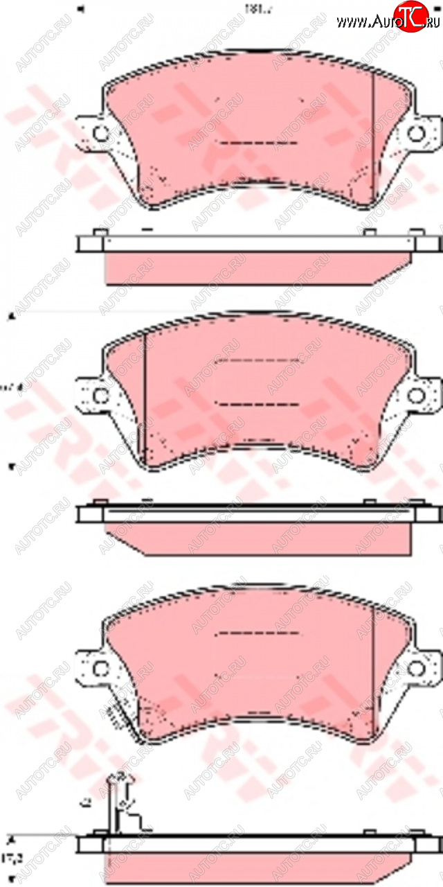 3 599 р. Колодки тормозные передние (4шт.) TRW Toyota Corolla E120 универсал дорестайлинг (2000-2004)  с доставкой в г. Королёв