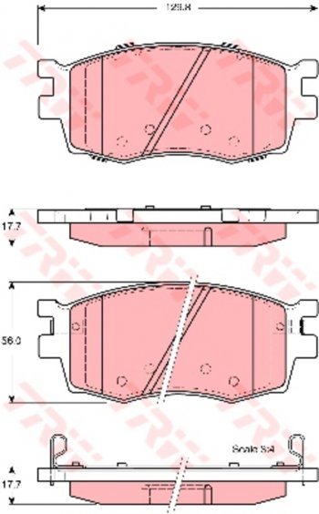 Колодки тормозные передние (4шт.) TRW KIA Rio 2 JB дорестайлинг, хэтчбэк 5 дв. (2005-2009)