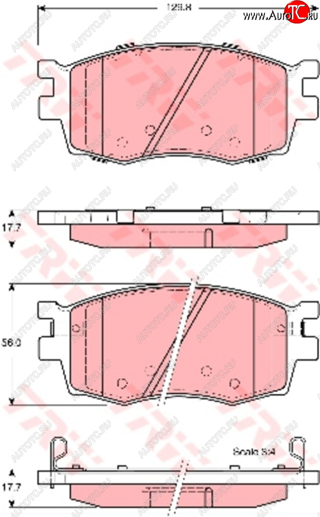 3 989 р. Колодки тормозные передние (4шт.) TRW KIA Rio 2 JB дорестайлинг, хэтчбэк 5 дв. (2005-2009)  с доставкой в г. Королёв