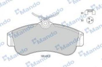 Колодки тормозные передние с АБС (4шт.) MANDO Nissan Almera N16 седан дорестайлинг (2000-2003)