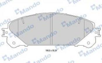 Колодки тормозные передние (4шт.) MANDO Toyota (Тойота) Highlander (Хайлэндер) ( XU40,  XU50,  XU70) (2010-2024) XU40, XU50, XU70 рестайлинг, дорестайлинг, рестайлинг