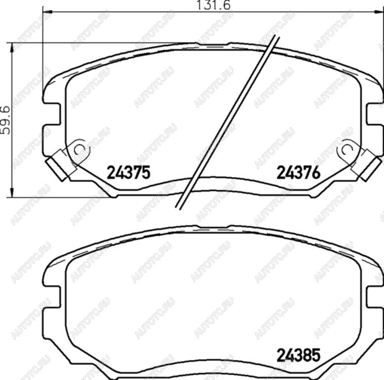 1 199 р. Колодки тормозные передние (4шт.) MINTEX Hyundai Sonata NF дорестайлинг (2004-2008)  с доставкой в г. Королёв