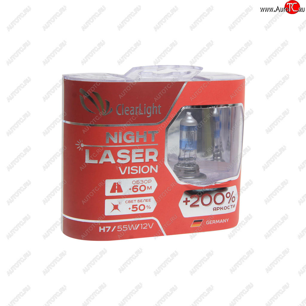 1 079 р. Лампа 12V H7 55W +200% (2шт.) Night Laser Vision CLEARLIGHT Hyundai Porter HR (2005-2018)  с доставкой в г. Королёв