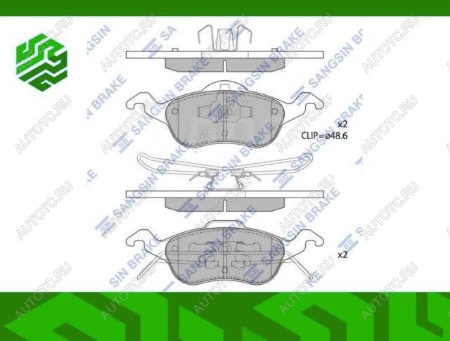 2 299 р. Колодки тормозные передние (4шт.) SANGSIN  Ford Focus  1 (1998-2005) седан дорестайлинг, универсал дорестайлинг, хэтчбэк 3 дв. дорестайлинг, хэтчбэк 5 дв. дорестайлинг, седан рестайлинг, универсал рестайлинг, хэтчбэк 3 дв. рестайлинг, хэтчбэк 5 дв. рестайлинг  с доставкой в г. Королёв