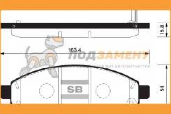 Колодки тормозные передние (4шт.) SANGSIN Nissan Navara 3 D23 рестайлинг (2020-2024)