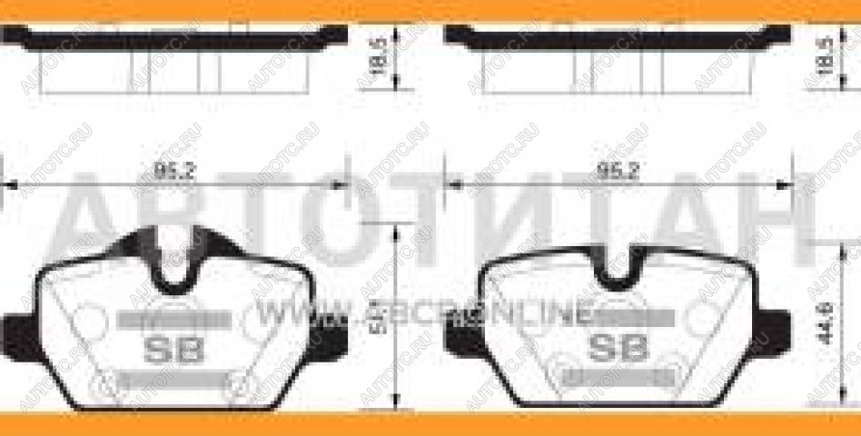 1 699 р. Колодки тормозные задние (4шт.) SANGSIN BMW 3 серия E90 седан дорестайлинг (2004-2008)  с доставкой в г. Королёв