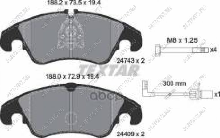 6 449 р. Колодки тормозные передние (4шт.) TEXTAR Audi Q5 FY дорестайлинг (2017-2020)  с доставкой в г. Королёв