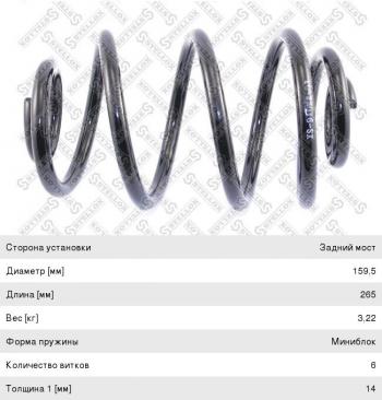 1 999 р. Пружина задней подвески STELLOX Opel Astra F седан рестайлинг (1994-1998)  с доставкой в г. Королёв. Увеличить фотографию 1