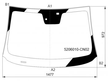 Стекло лобовое (Датчик дождя Молдинг) FUYAO Changan UNI-T рестайлинг (2023-2025)