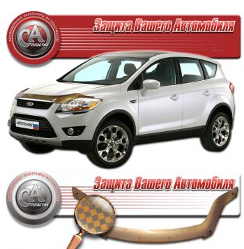 2 449 р. Дефлектор капота CA-Plastiс  Ford Kuga  1 (2008-2013) (серия Шелкография медь)  с доставкой в г. Королёв. Увеличить фотографию 2