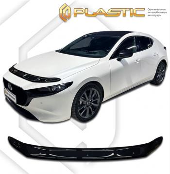 1 979 р. Дефлектор капота CA-Plastic  Mazda 3/Axela  BP (2019-2025) хэтчбэк (серия Classic черный)  с доставкой в г. Королёв. Увеличить фотографию 2