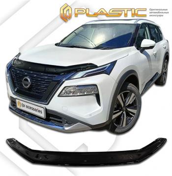 1 979 р. Дефлектор капота CA-Plastiс  Nissan X-trail  4 T33 (2021-2025) дорестайлинг (серия Classic черный)  с доставкой в г. Королёв. Увеличить фотографию 2