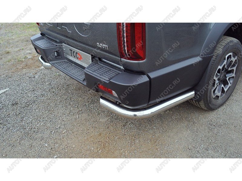 27 749 р. Защита задняя d76.1 мм (уголки) ТСС Тюнинг  JAC T9 (2021-2025) Pickup Double Cab (нержавейка)  с доставкой в г. Королёв