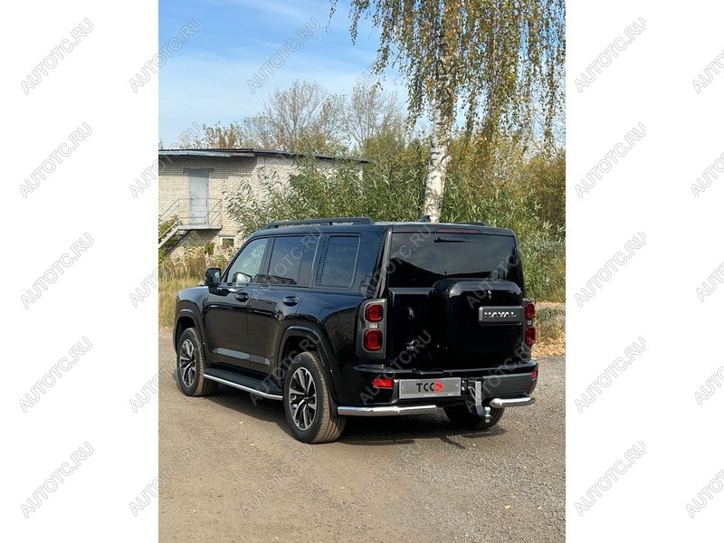 27 749 р. Защита задняя d76.1 мм (уголки) ТСС Тюнинг  Haval H9 (2024-2025) (нержавейка)  с доставкой в г. Королёв