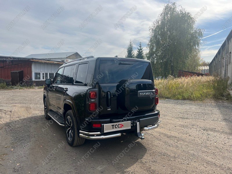 32 999 р. Защита задняя уголки двойные d76.1*42.4 ТСС Тюнинг  Haval H9 (2024-2025) (нержавейка)  с доставкой в г. Королёв