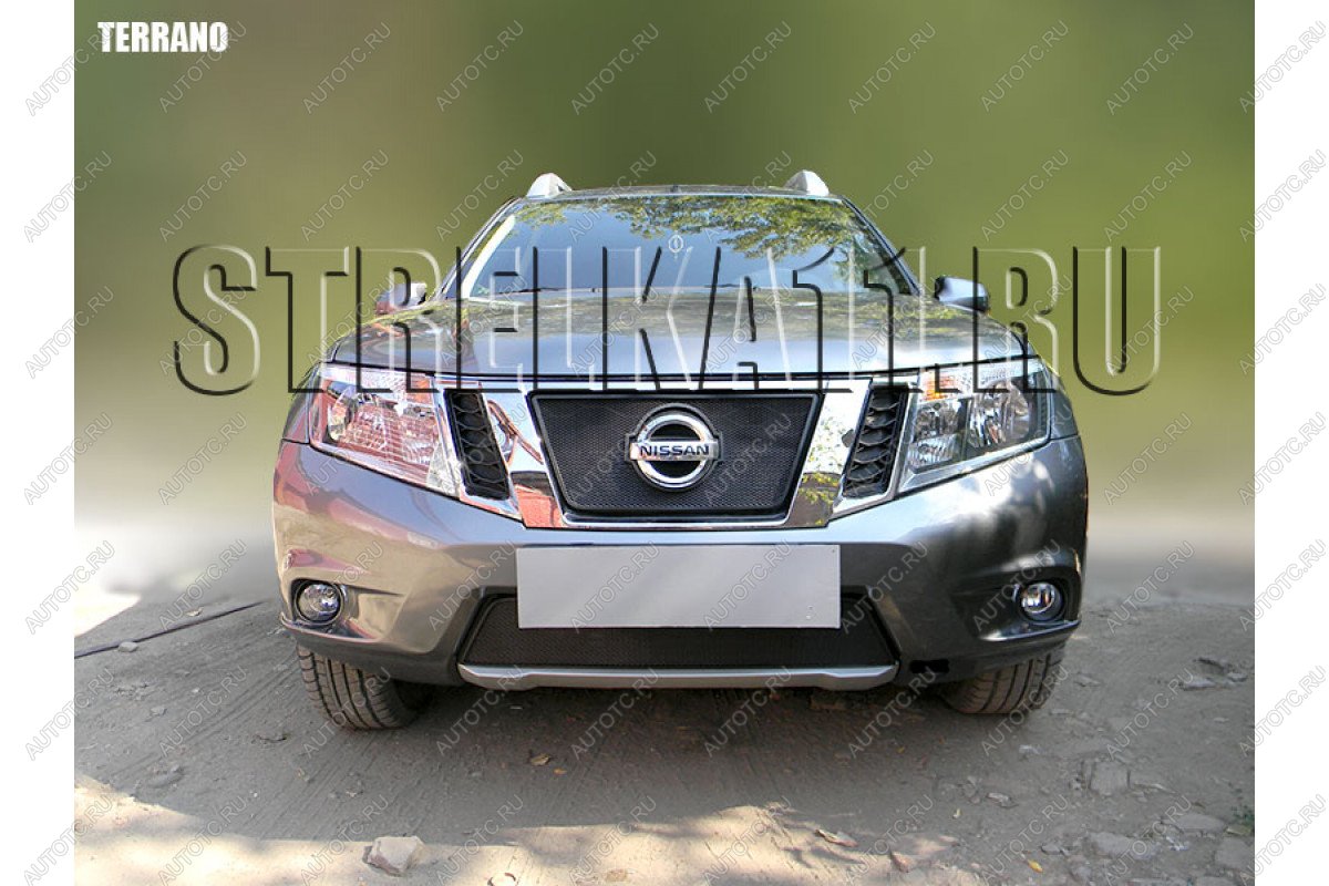 3 779 р. Защита радиатора (низ) Стрелка11 Стандарт Nissan Terrano D10 дорестайлинг (2013-2016) (черная)  с доставкой в г. Королёв