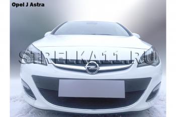 3 779 р. Защита радиатора Стрелка11 Стандарт Opel Astra J хэтчбек 5 дв.  рестайлинг (2012-2017) (черная)  с доставкой в г. Королёв. Увеличить фотографию 2