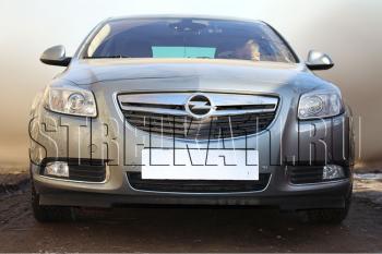 4 099 р. Защита радиатора Стрелка11 Стандарт Opel Insignia A дорестайлинг седан (2008-2013) (черная)  с доставкой в г. Королёв. Увеличить фотографию 2