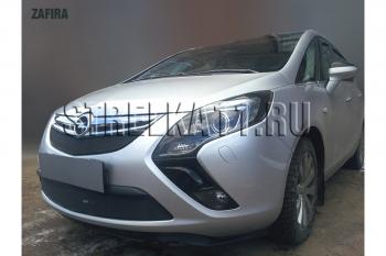 3 589 р. Защита радиатора (верх) Стрелка11 Стандарт Opel Zafira С дорестайлинг (2011-2016) (черная)  с доставкой в г. Королёв. Увеличить фотографию 2