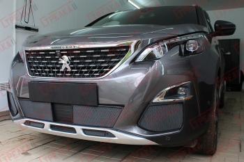 5 299 р. Защита радиатора (низ, середина 5 частей) Стрелка11 Стандарт Peugeot 3008 2 (2016-2024) (черные)  с доставкой в г. Королёв. Увеличить фотографию 3