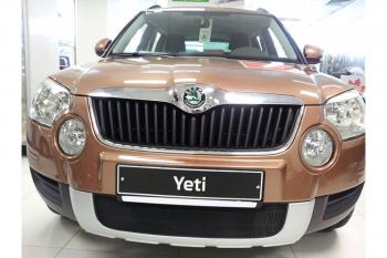 2 899 р. Защита радиатора Стрелка11 Стандарт Skoda Yeti (2009-2013) (черная)  с доставкой в г. Королёв. Увеличить фотографию 2