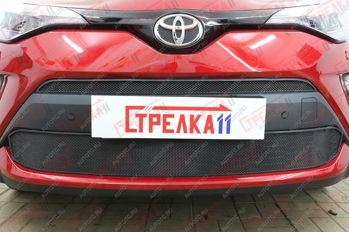 3 799 р. Защита радиатора (низ) Стрелка11 Стандарт Toyota C-HR NGX10, ZGX10 рестайлинг (2019-2025) (черная)  с доставкой в г. Королёв