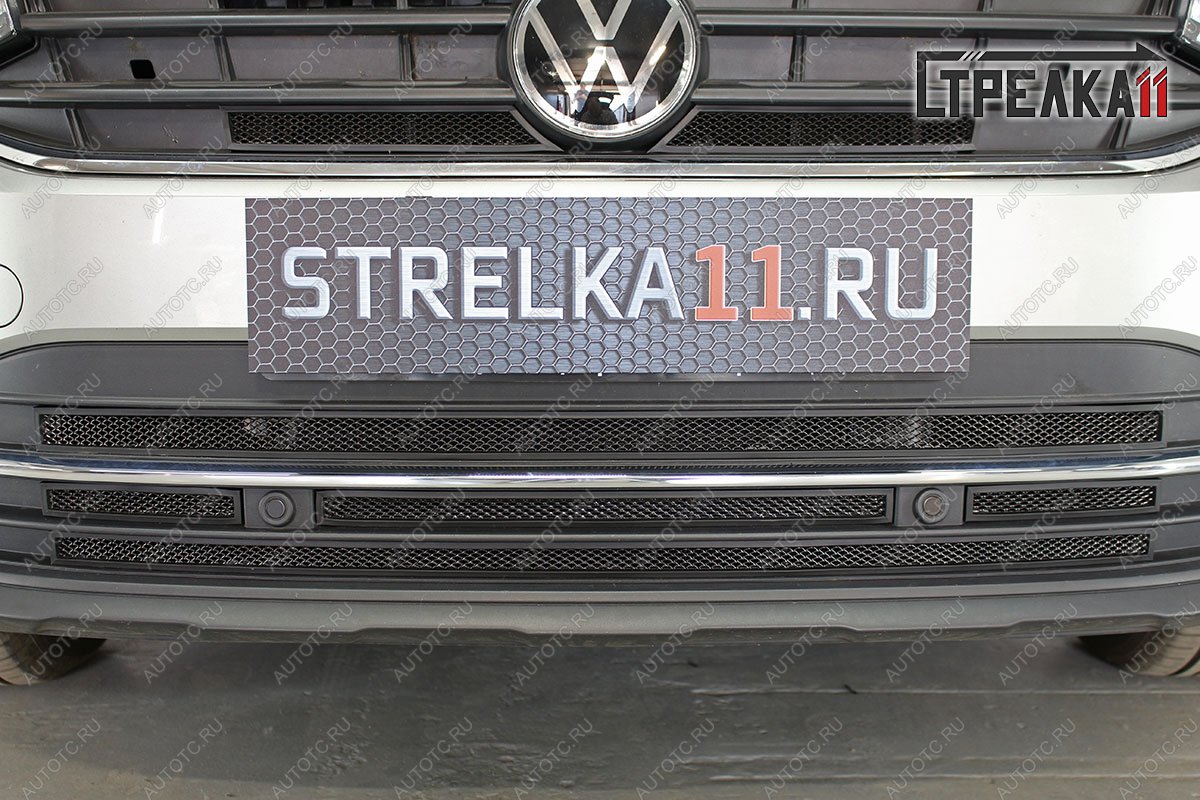 6 849 р. Защита радиатора (низ) Стрелка11 Стандарт Volkswagen Tiguan Mk2 рестайлинг (2020-2022) (черная)  с доставкой в г. Королёв