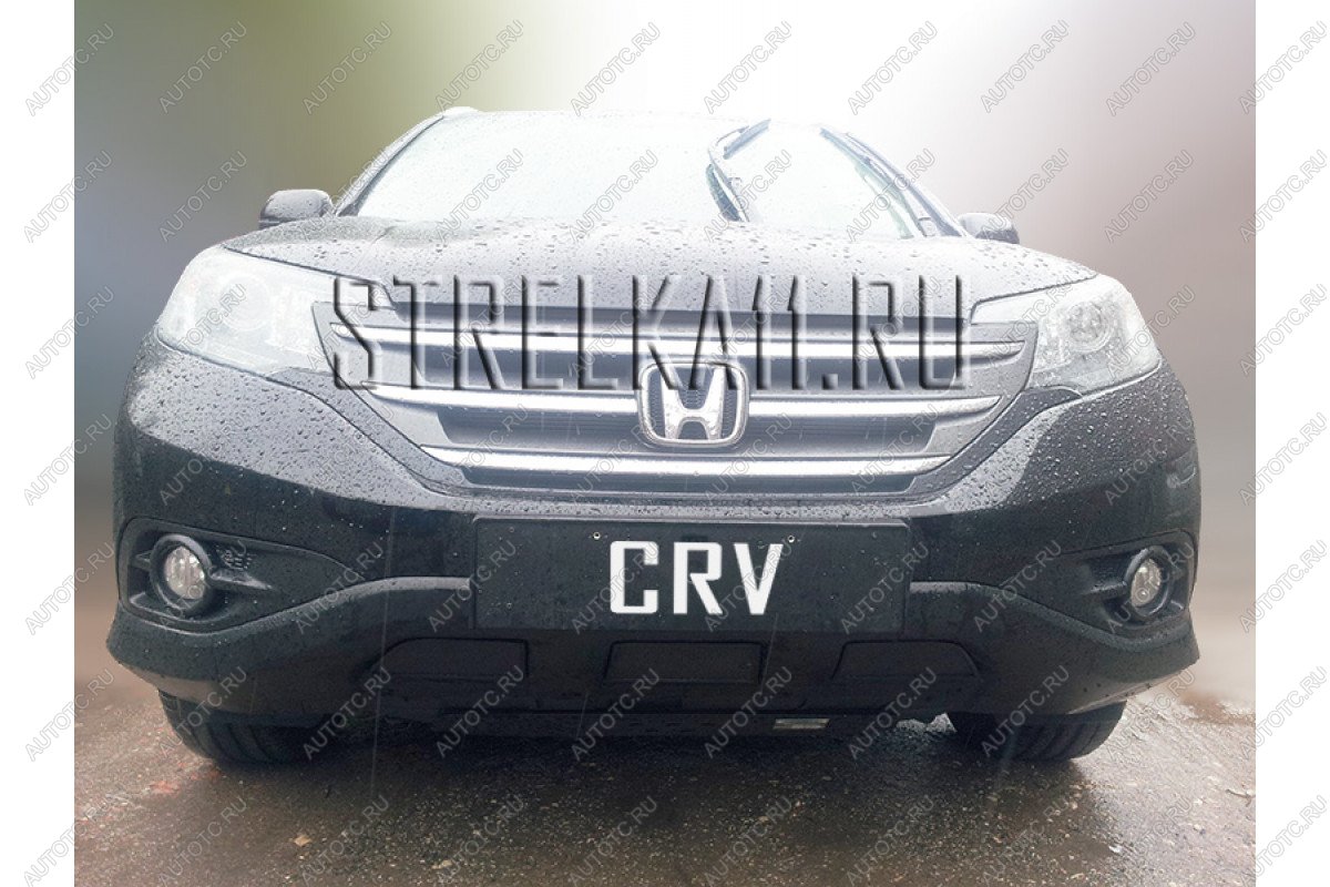 799 р. Зимняя заглушка решетки радиатора (V 2.4) Стрелка11 Honda CR-V RM1,RM3,RM4 дорестайлинг (2012-2015) (черная)  с доставкой в г. Королёв