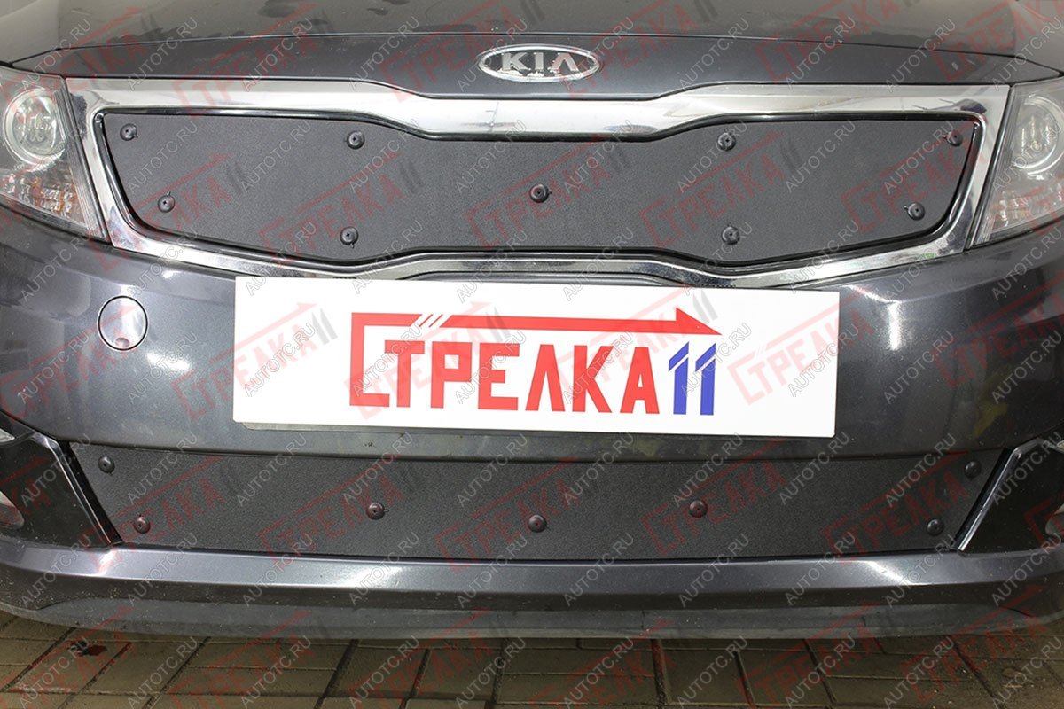 799 р. Зимняя заглушка решетки радиатора (низ) Стрелка11 KIA Optima 3 TF дорестайлинг седан (2010-2013) (черная)  с доставкой в г. Королёв