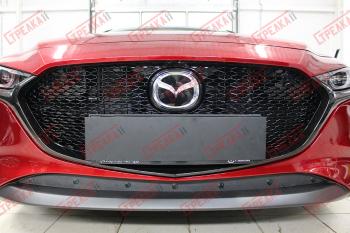 Зимняя заглушка решетки радиатора (низ) Стрелка11 Mazda 3/Axela BP хэтчбэк (2019-2024)  (черная)