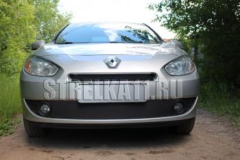 Зимняя заглушка решетки радиатора (верх) Стрелка11 Renault Fluence дорестайлинг (2010-2012) ()