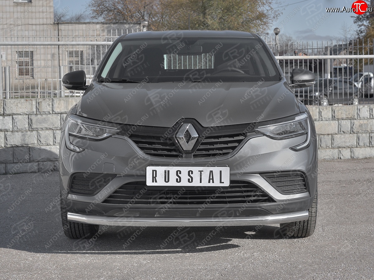 15 299 р. Защита переднего бампера (Ø 63 мм, нержавейка) SLITKOFF Renault Arkana (2019-2024)  с доставкой в г. Королёв