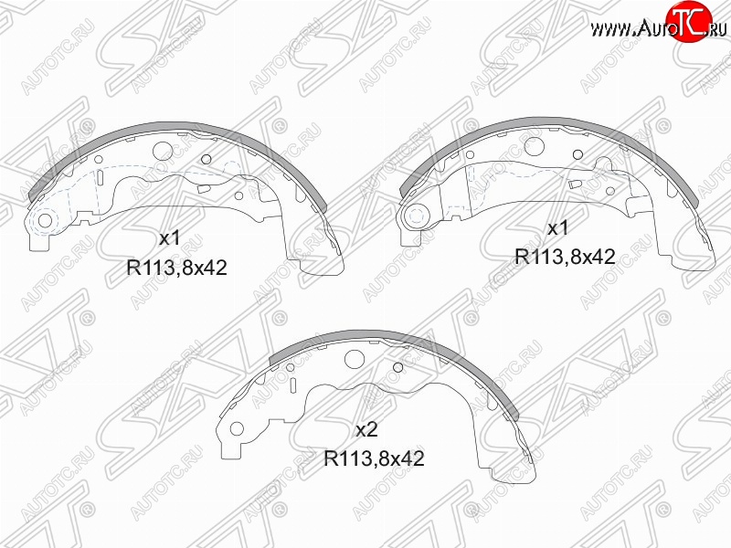 2 199 р. Колодки тормозные задние SAT  Renault Clio  BH98 - Kaptur  с доставкой в г. Королёв